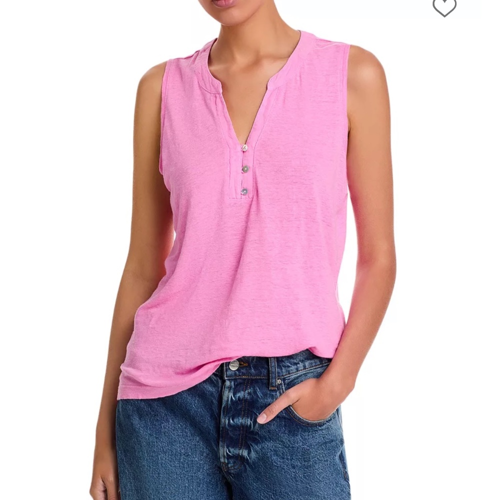 TOMMY BAHAMA LINEN WOMEN'S SIZE MEDIUM HENLEY SLEEVELESS TOP